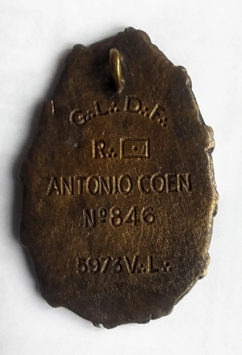 Médaille de la loge - verso
